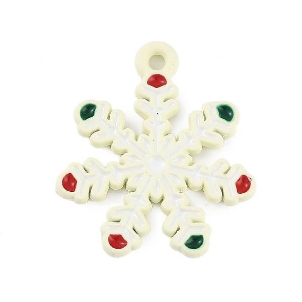 Christmas Theme Spray Painted Alloy Enamel Pendants