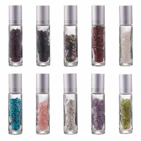 Gemstone Chip Bead Roller Ball Bottles