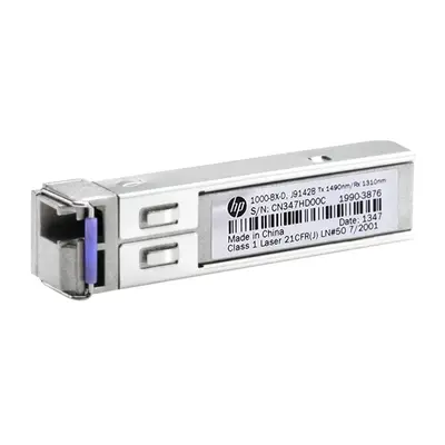 HP J9142B#ABA | ProCurve X122 1Gb/s 1000Base-BX-D Single-Mode Fibre 1550nm-TX/1490nm-RX 120km LC Connector SFP (mini-GBIC) Tr...