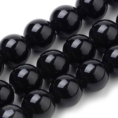 Natural Black Onyx Beads Strands