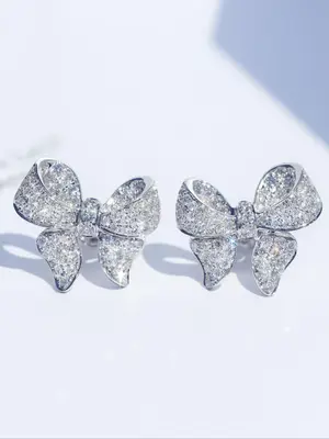 Women's Elegant Bowknot Design Stud Earrings (1 Pair), Exquisite Trendy Stud Earrings, Fashionable Jewelry for Women for Dail...