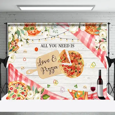 Pink Floral Wooden Picnic Bridal Shower Backdrop - Aperturee