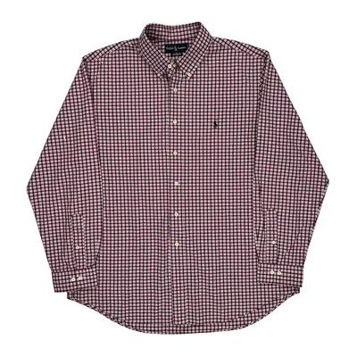 Ralph Lauren Checked Shirt - XL Burgundy Cotton