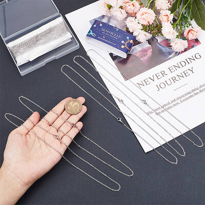 20Pcs 304 Stainless Steel Cable Chain Necklaces Set