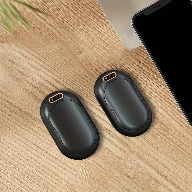 Electric Heating Hand Warmer, 2 Counts/set USB Rechargeable Hand Warmer, Portable Small Hand Warmer For Home Office Travel ...