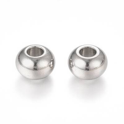 Tarnish Resistant 201 Stainless Steel European Beads