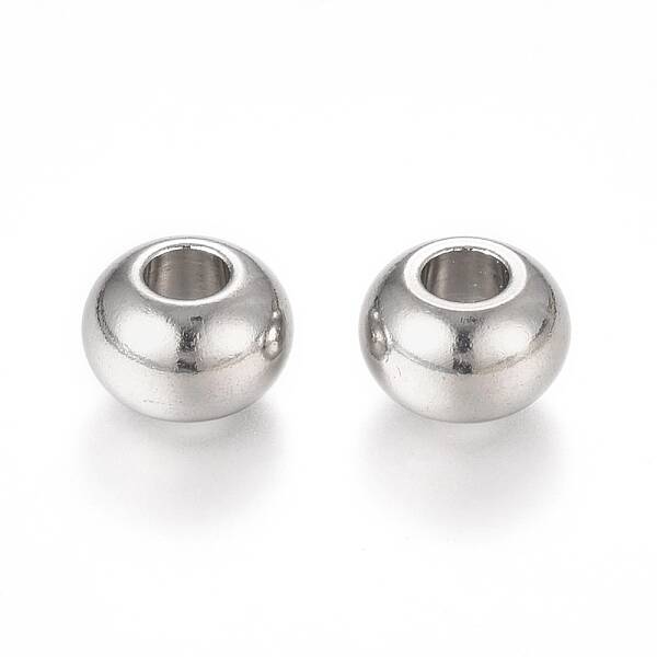Tarnish Resistant 201 Stainless Steel European Beads