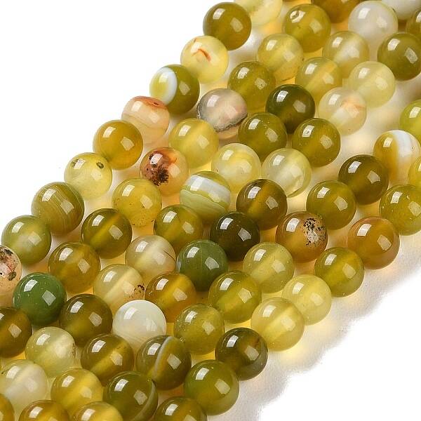 Natural Striped Agate/Banded Agate Beads Strands