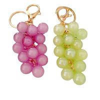 2PCS Grape Keychains, Creative Cute Bubble Jelly Grape Cluster Keychain Emulational Fruit Car Key Students' School Bag Pendan...