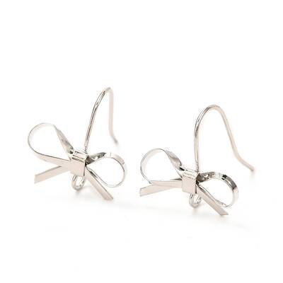 Bowknot Shape Brass Earring Hooks