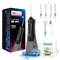 h2ofloss Water Dental Flosser 300ML Watertank & Whitening Tablet lPX7Waterproof Plus 5 Modes,Cordless Oral lrrigator P11-Blac...