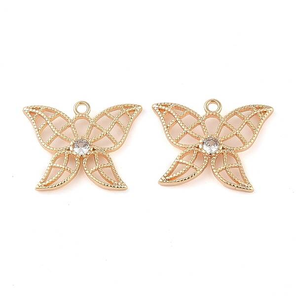 Brass Micro Pave Clear Cubic Zirconia Pendant