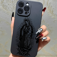 Case for iPhone 16 Pro Max 15 Plus 14 13 12 11 XS XR Virgin Mary Pattern Drop Protection Shockproof Soft Silicone smartphone ...