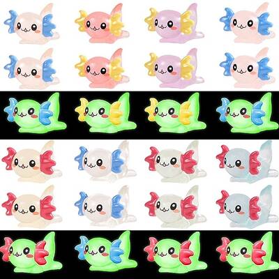 24Pcs 8 Colors Luminous Resin Dragon Display Decoration