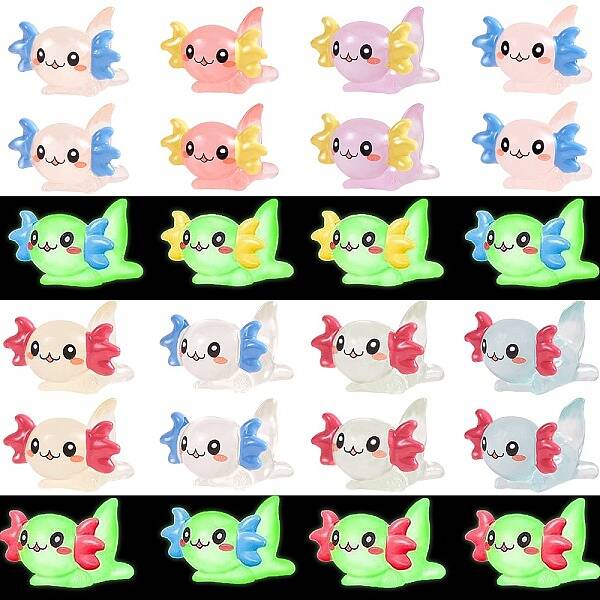 24Pcs 8 Colors Luminous Resin Dragon Display Decoration