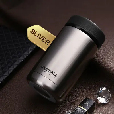 Men's stainless steel insulated cup | Color: Silver | Size: 400ml