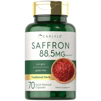 Carlyle Saffron Extract Supplement | 88.5mg | 70 Capsules | Pills For Adults | Non-GMO & Gluten Free
