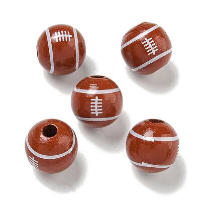 Printed Wood European Beads