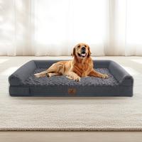 Orthopedic Dog Sofa Bed with Washable bolster Cover Memory Egg Crate Foam and Waterproof Ultra Comfortable Dog Bed - Extra La...
