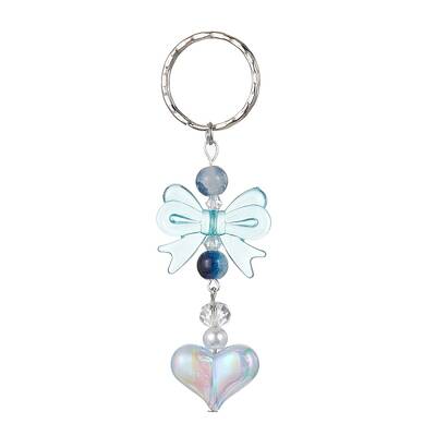 Acrylic Heart with Bowknot Keychains