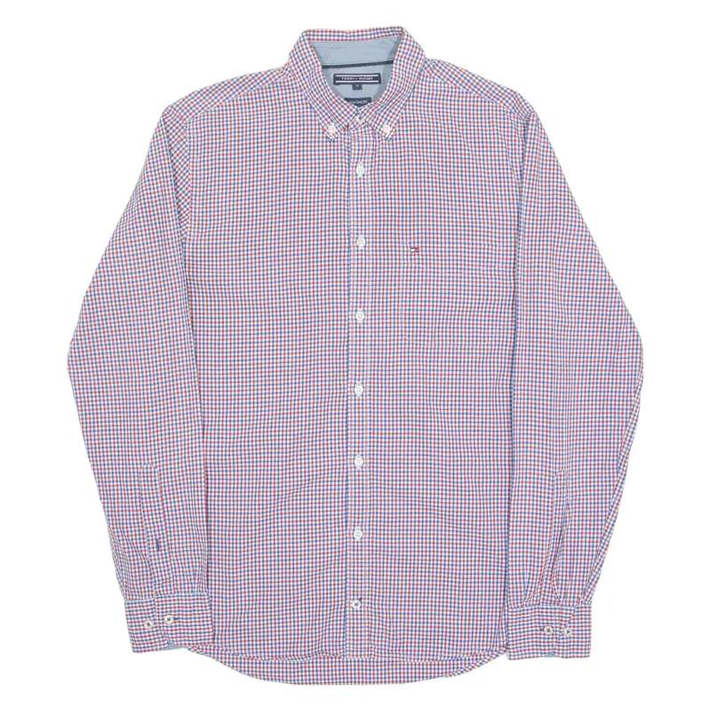 TOMMY HILFIGER Mens Shirt Red Check Long Sleeve M