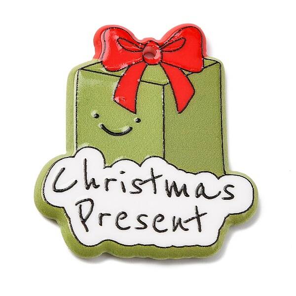 Christmas Series Printed Opaque Acrylic Pendants