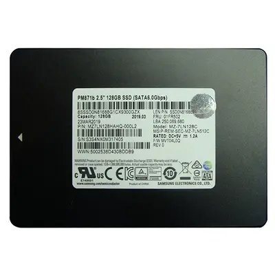MZ7LN128HAHQ-000L2 Samsung Enterprise PM871b Series 128GB Triple-Level Cell SATA 6Gb/s Mainstream Endurance 7mm 2.5-Inch Soli...