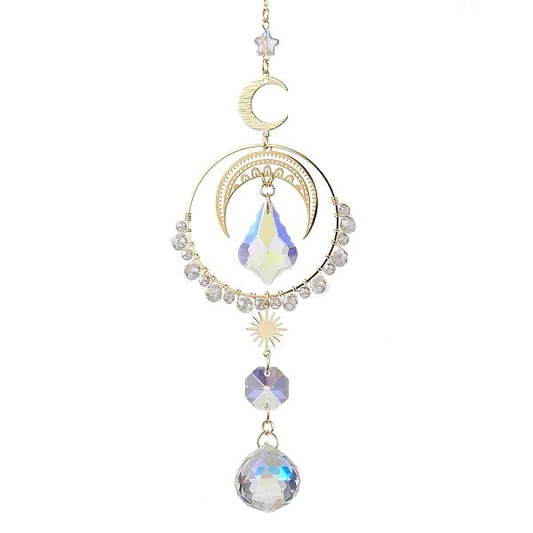 Moon Brass & 304 Stainless Steel Hanging Suncatchers