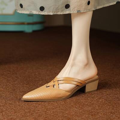 CHIKO Malley Pointy Toe Block Heels Clogs/Mules Shoes