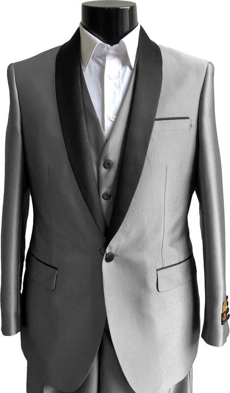 29-C-Tux-Shawl Shinny-Silver - Tuxedo Wholesale Distributors