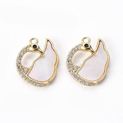 Brass Micro Pave Clear Cubic Zirconia Charms