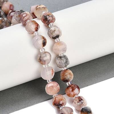 Natural Cherry Blossom Agate Beads Strands