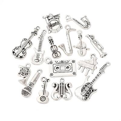 15Pcs 15 Styles Tibetan Style Alloy Pendants Set