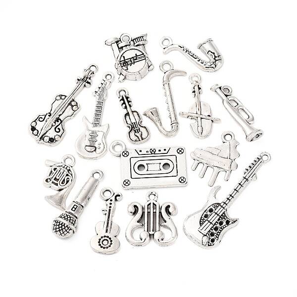 15Pcs 15 Styles Tibetan Style Alloy Pendants Set