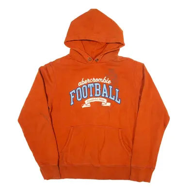 ABERCROMBIE Football USA Hoodie Orange Pullover Boys XL