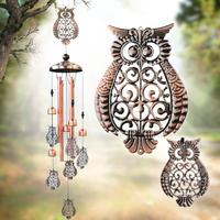 Retro Owl Wind Chime for Outdoor-Aluminium Windbell Hanging Ornament Decor,Animal Wind Chimes for Garden Home Yard patio Deco...