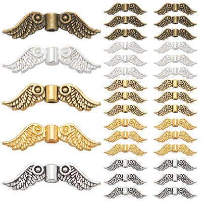 200Pcs 5 Colors Tibetan Style Alloy Beads