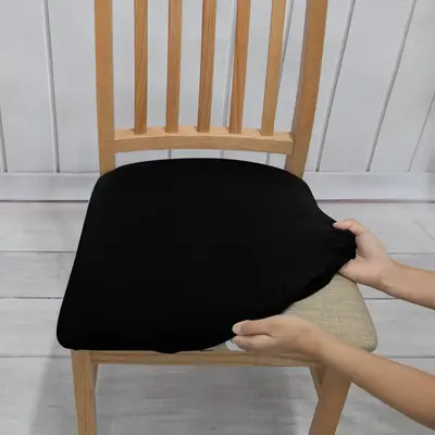 Solid Color Stretch Chair Cover, 1 Count Dining Chair Slipcover, Plain Chair Cover, Modern Decor for Home Dining Room