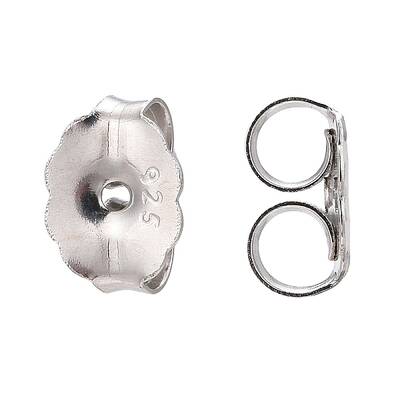 Anti-Tarnish Rhodium Plated 925 Sterling Silver Ear Nuts
