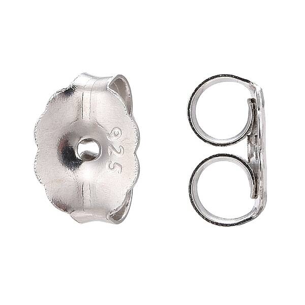 Anti-Tarnish Rhodium Plated 925 Sterling Silver Ear Nuts