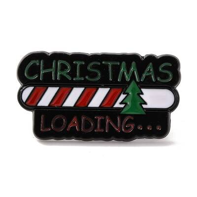 Christmas Theme Word Christmas Loading Enamel Pins