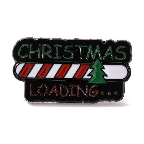 Christmas Theme Word Christmas Loading Enamel Pins