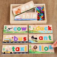 Wooden Spelling Game, 60pcs/set Alphabet & Number & Transportation Pattern Puzzle, Early Education Learning Toy for Kids