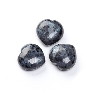 Natural Larvikite Heart Love Palm Worry Stone