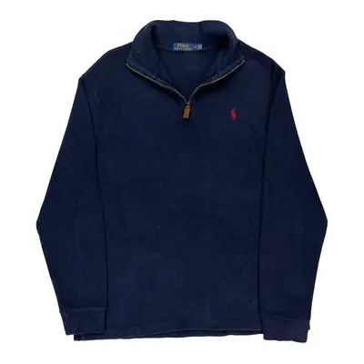Ralph Lauren 1/4 Zip - Large Navy Cotton