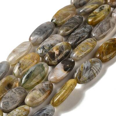 Natural Bamboo Leaf Agate Beads Strands