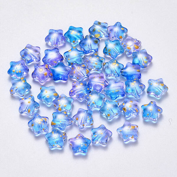 Spray Painted Glass Beads