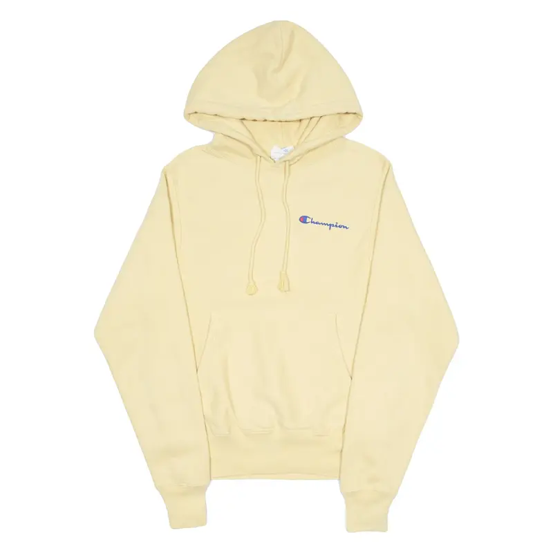 CHAMPION REVERSE WEAVE Mens Yellow Hoodie XS