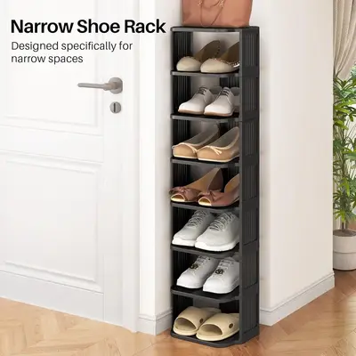 UFORU Small shoe rack, 6/9-layer plastic vertical shoe rack for small spaces, freestanding shoe rack for closets, entryways F...