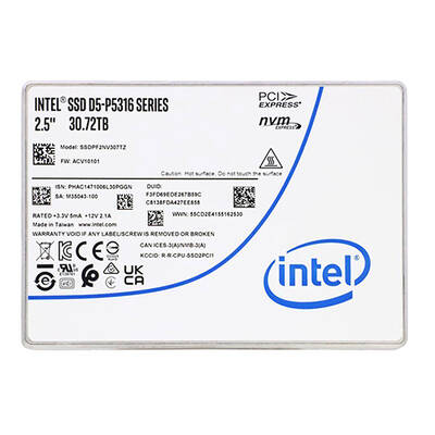 SSDPF2NV307TZN1 Solidigm 30.72TB Quad-Level Cell PCI Express NVMe 4.0 x4 2.5-Inch Solid State Drive